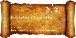 Wohlstein Hajnalka névjegykártya