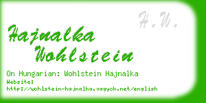 hajnalka wohlstein business card